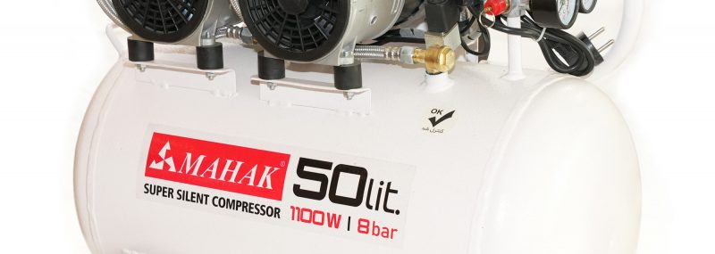 کمپرسور 50 لیتری بیصدا بدون روغن دو موتور محک HSU1100-50L