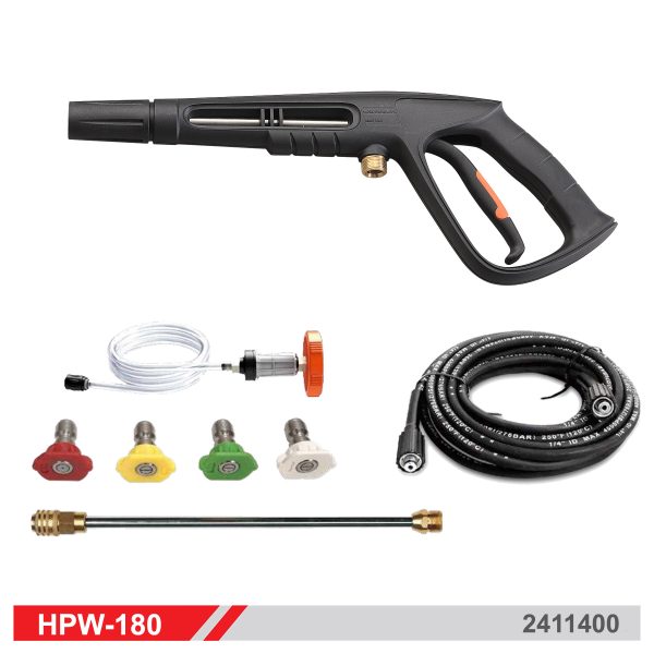 لوازم کارواش دینامی چرخ دار 180 بار 3000 وات خودمکش محک HPW-180