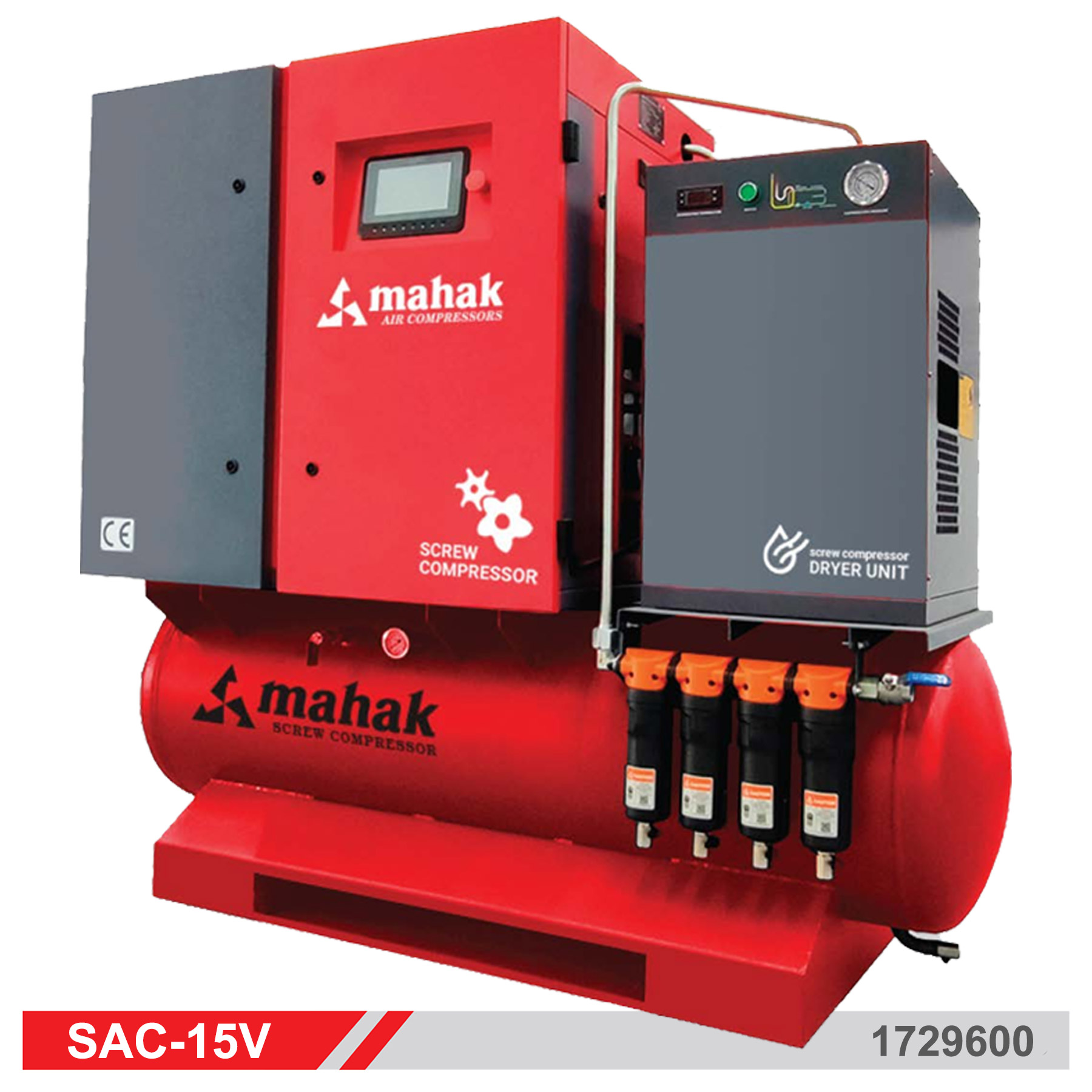 1729600 کمپرسور 1000 لیتری اسکرو 15 کیلووات محک SAC-15V