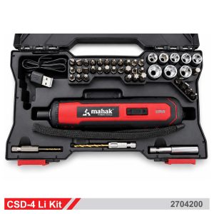 کیت ابزار پیچ گوشتی شارژی 4 ولت لیتیوم محک با کیت ابزار CSD-4 Li Kit